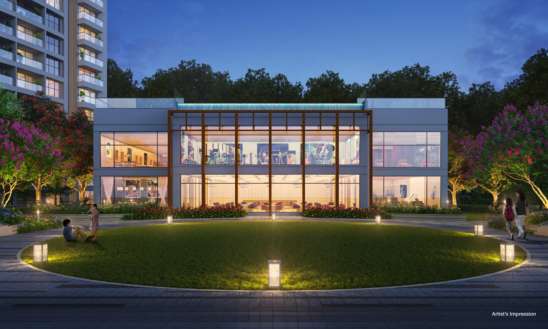 Clubhouse at dusk